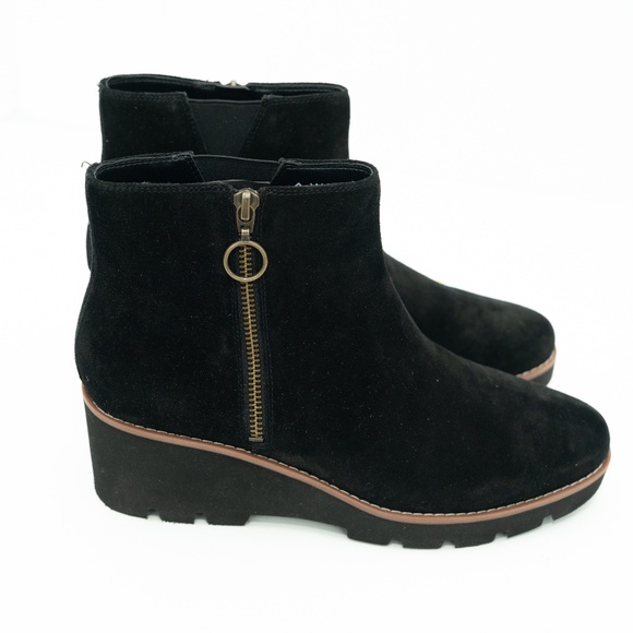 Vionic - Hazel Black Suede Wedge Boot - Picture 5 of 13